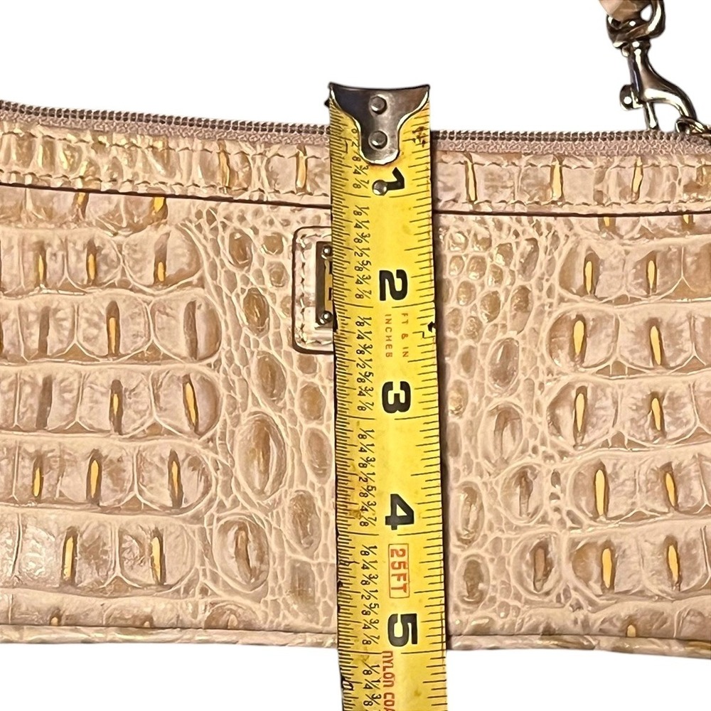 Dooney & Bourke Beige Crocodile Embossed Leather Wristlet Small Bag - Picture 6 of 11